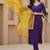 Embroidered v-neck kurta & trousers kurta set