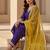 Embroidered v-neck kurta & trousers kurta set