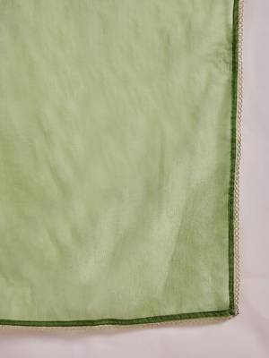 Women embroidered straight kurta with trousers & dupatta 4