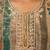 Olive pure cotton lilan shimmer printed suit set with handwork