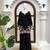 Black rayon satin thread work palazzo suit set