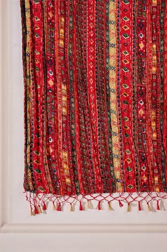 Women ethnic motifs thread work kurta with trousers & with dupatta