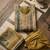 Olive pure cotton lilan shimmer printed suit set with handwork