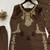Brown roman embroidered kurti palazzo set with dupatta