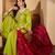 Floral embroidered kurta with palazzos & dupatta