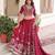 Maroon Silk Semi Stitched Lehenga Choli with Embroidery & Sequence Work