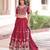 Maroon Silk Semi Stitched Lehenga Choli with Embroidery & Sequence Work
