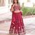 Maroon Silk Semi Stitched Lehenga Choli with Embroidery & Sequence Work