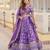 Violet Viscose Semi Stitched Lehenga Choli with Embroidery & Sequence Work