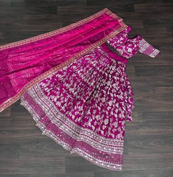 Rani Viscose Lehenga Choli with Embroidery & Sequin Work 2