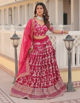 Rani Viscose Lehenga Choli with Embroidery & Sequin Work 3