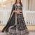 Black Viscose Semi Stitched Lehenga Choli with Embroidery & Sequence Work