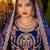 Blue Velvet Semi Stitched Lehenga Choli with Embroidery & Zari Work