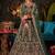 Green Velvet Semi Stitched Lehenga Choli with Embroidery & Zari Work