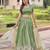 Green Silk Semi Stitched Lehenga Choli with Embroidery & Zari Work