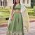 Green Silk Semi Stitched Lehenga Choli with Embroidery & Zari Work