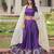 Violet Silk Semi Stitched Lehenga Choli with Embroidery & Zari Work