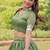 Green Silk Semi Stitched Lehenga Choli with Embroidery & Zari Work