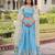 Blue Silk Semi Stitched Lehenga Choli with Embroidery & Zari Work