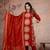 Cotton cambric printed straight kurti-pant-dupatta set