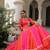 Pink&Red Silk Free Size Stitched Lehenga Choli with Embroidery & Mirror Work