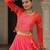 Pink&Red Silk Free Size Stitched Lehenga Choli with Embroidery & Mirror Work
