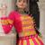 Pink&Yellow Silk Free Size Stitched Lehenga Choli with Embroidery & Mirror Work
