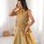 Mustard Silk Free Size Stitched Lehenga Choli with Embroidery & Pearl Work