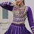 Blue Silk Free Size Stitched Lehenga Choli with Embroidery & Mirror Work