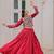 Red Silk Free Size Stitched Lehenga Choli with Embroidery & Mirror Work