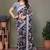 Black heavy chiffon lace border saree with blouse