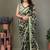 Light green heavy chiffon lace border saree with blouse