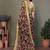 Beige heavy chiffon lace border saree with blouse