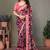 Light pink heavy chiffon lace border saree with blouse