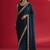Blue rangoli silk blend saree with blouse