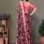 Light pink heavy chiffon lace border saree with blouse