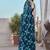 Sky smooth chiffon saree with blouse