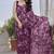 Wine smooth chiffon saree with blouse
