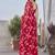 Red smooth chiffon saree with blouse