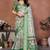 Light green cotton silk digital print saree with blouse