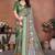 Green cotton silk digital print saree with blouse
