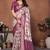 Cream cotton silk digital print saree with blouse