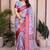 Sky blue premium cotton silk saree with blouse