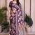 Purple premium cotton silk saree with blouse