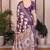 Purple premium cotton silk saree with blouse