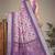 Purple cotton silk saree with blouse