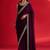 Wine rangoli silk blend saree with blouse