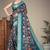 Blue cotton silk saree with blouse