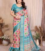 Multi cotton silk bandhej print saree with blouse