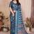 Blue cotton silk bandhej print saree with blouse